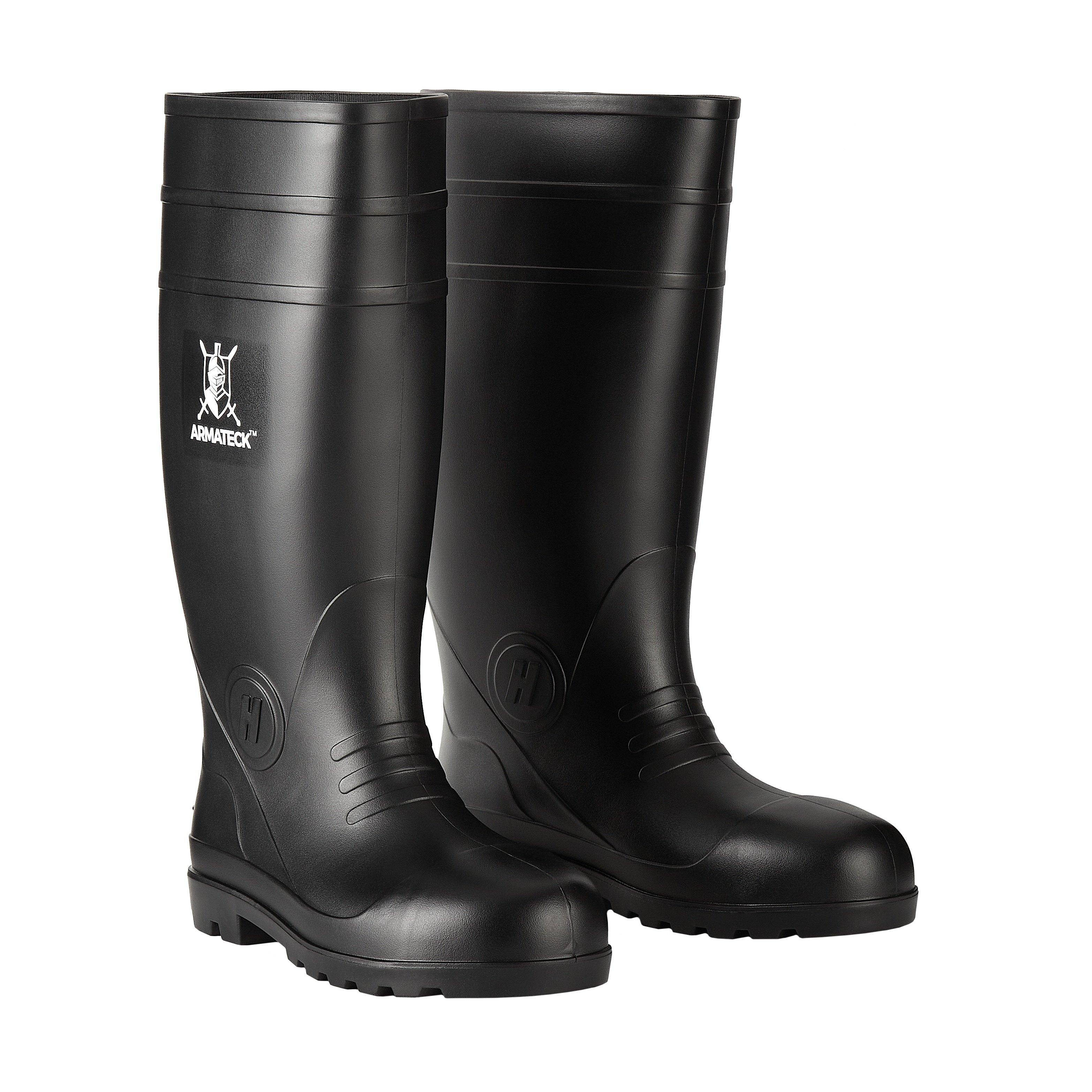 Armateck Black Steel Toe Rain and Mud Boot in Black 