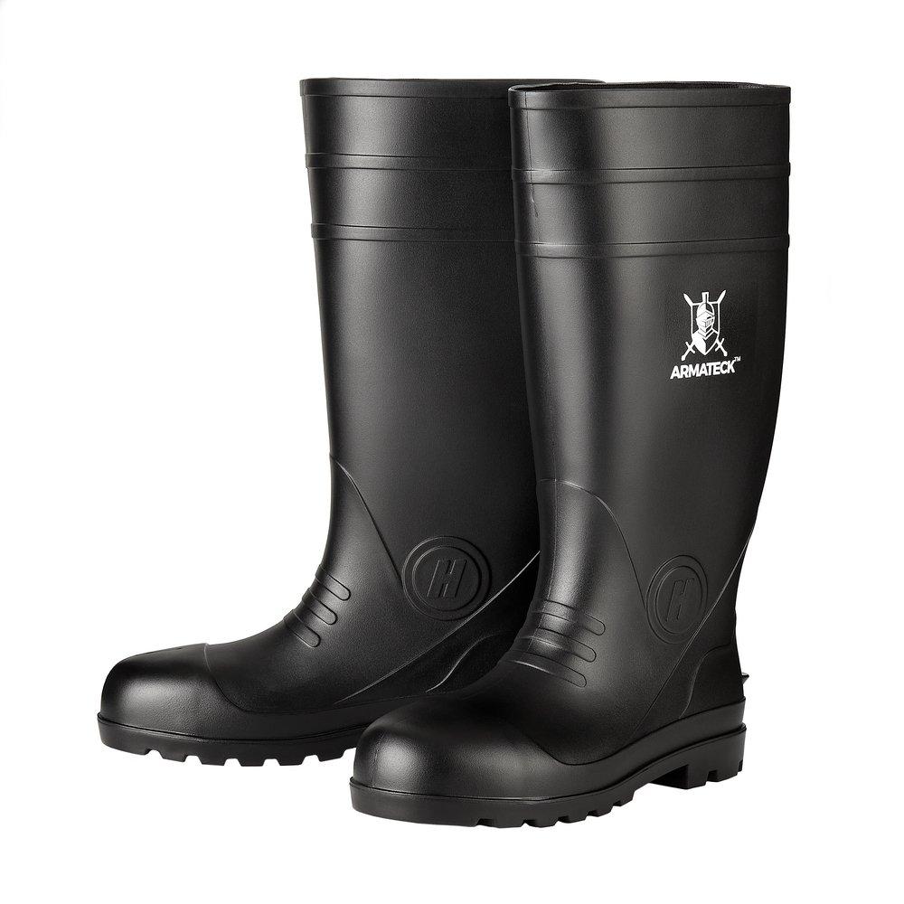 Armateck Black Steel Toe Rain and Mud Boot in Black 