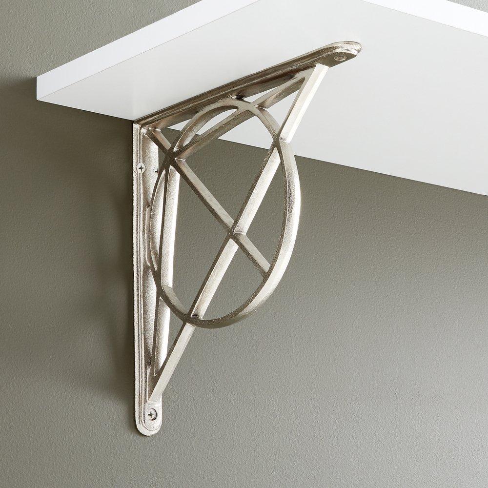 Signature Hardware White Bronze 10-1/8 in. Solid Bronze Shelf Bracket 