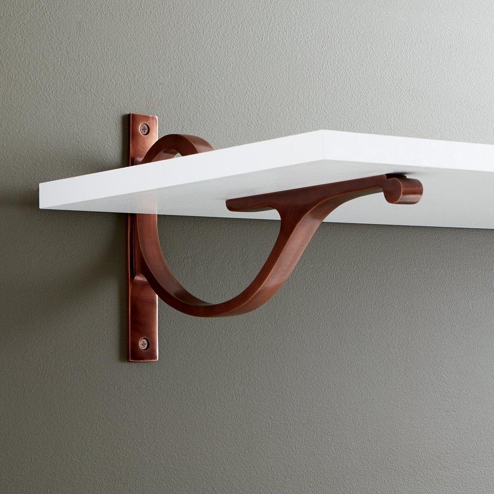 Signature Hardware Antique Copper 4-1/8 in. Solid Brass Shelf Bracket 