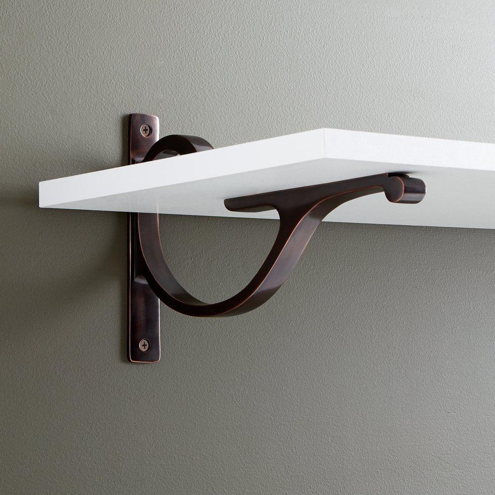 Signature Hardware Oil Rubbed Bronze 4-1/8 in. Solid Brass Shelf Bracket 
