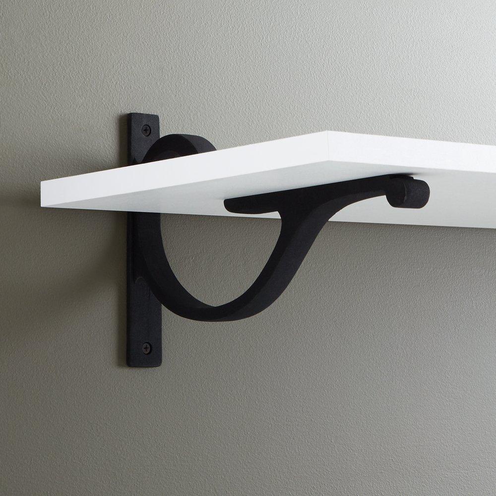 Signature Hardware Black Powder Coat 7-7/8 in. Cast Iron Shelf Bracket 