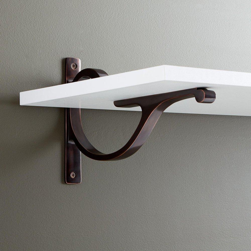 Signature Hardware Oil Rubbed Bronze 9-7/8 in. Solid Brass Shelf Bracket 