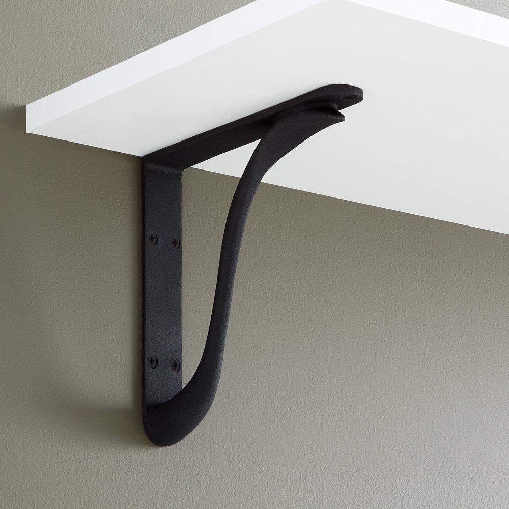 Signature Hardware Black Powder Coat 4 in. Cast Iron Shelf Bracket 