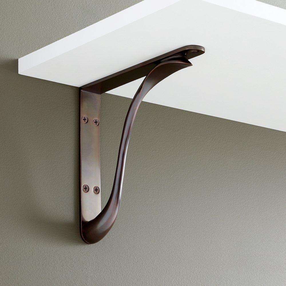Signature Hardware Oil Rubbed Bronze 4 in. Solid Brass Shelf Bracket 