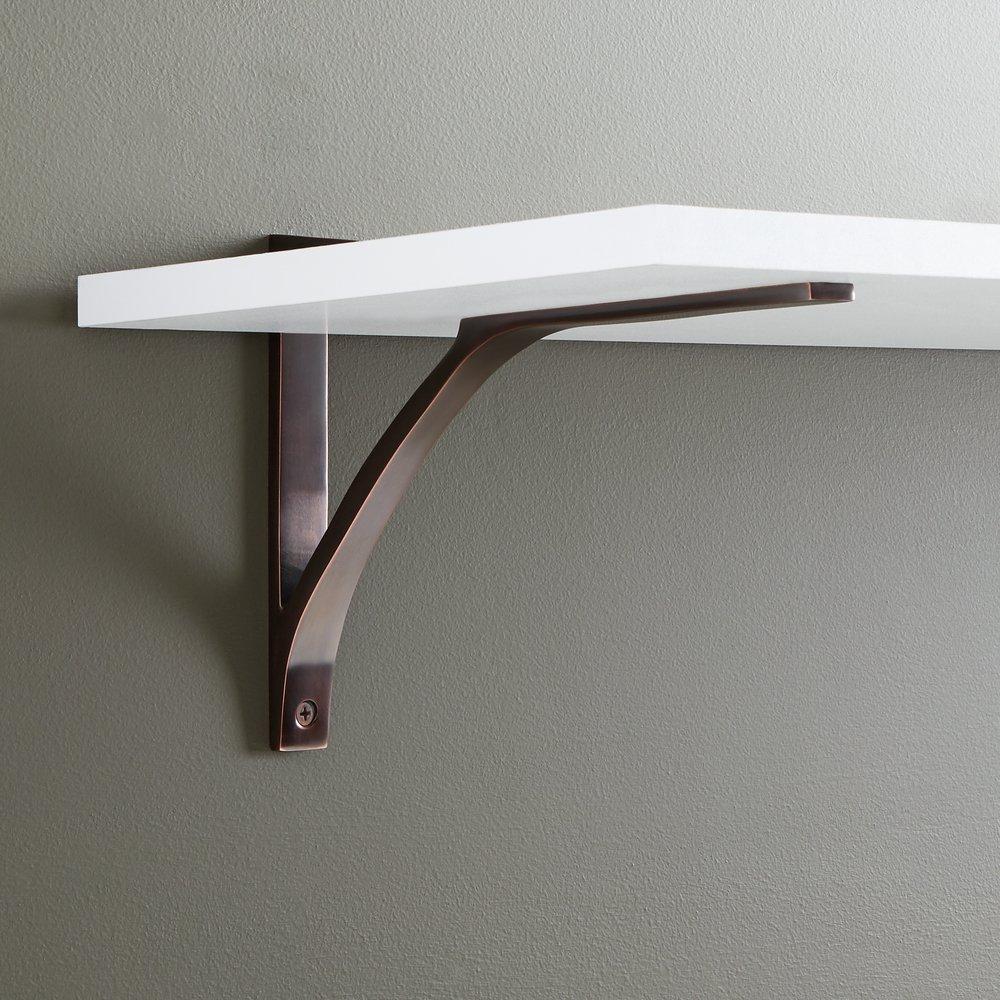 Signature Hardware Oil Rubbed Bronze 4-1/8 in. Brass Shelf Bracket 
