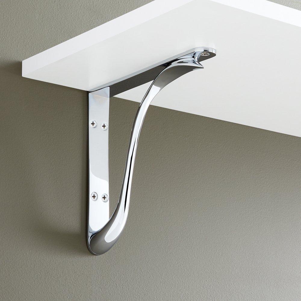 Signature Hardware Chrome 7-7/8 in. Solid Brass Shelf Bracket 