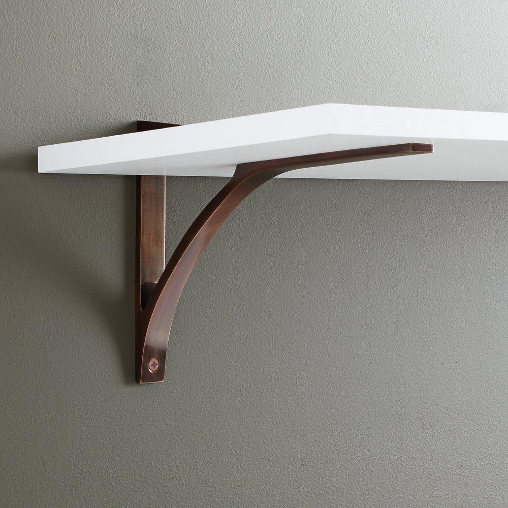 Signature Hardware Antique Copper 9-3/4 in. Brass Shelf Bracket 