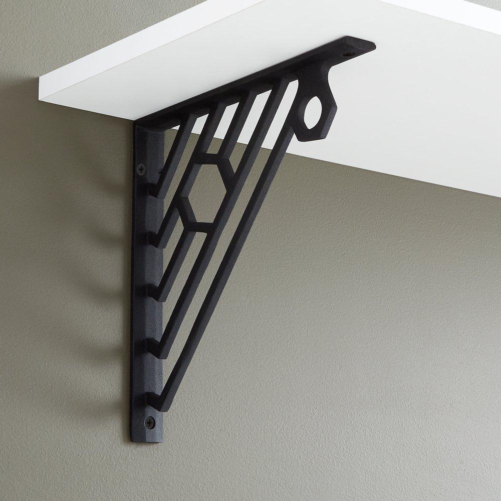 Signature Hardware Black Powder Coat 6-1/2 in. Cast Iron Shelf Bracket 