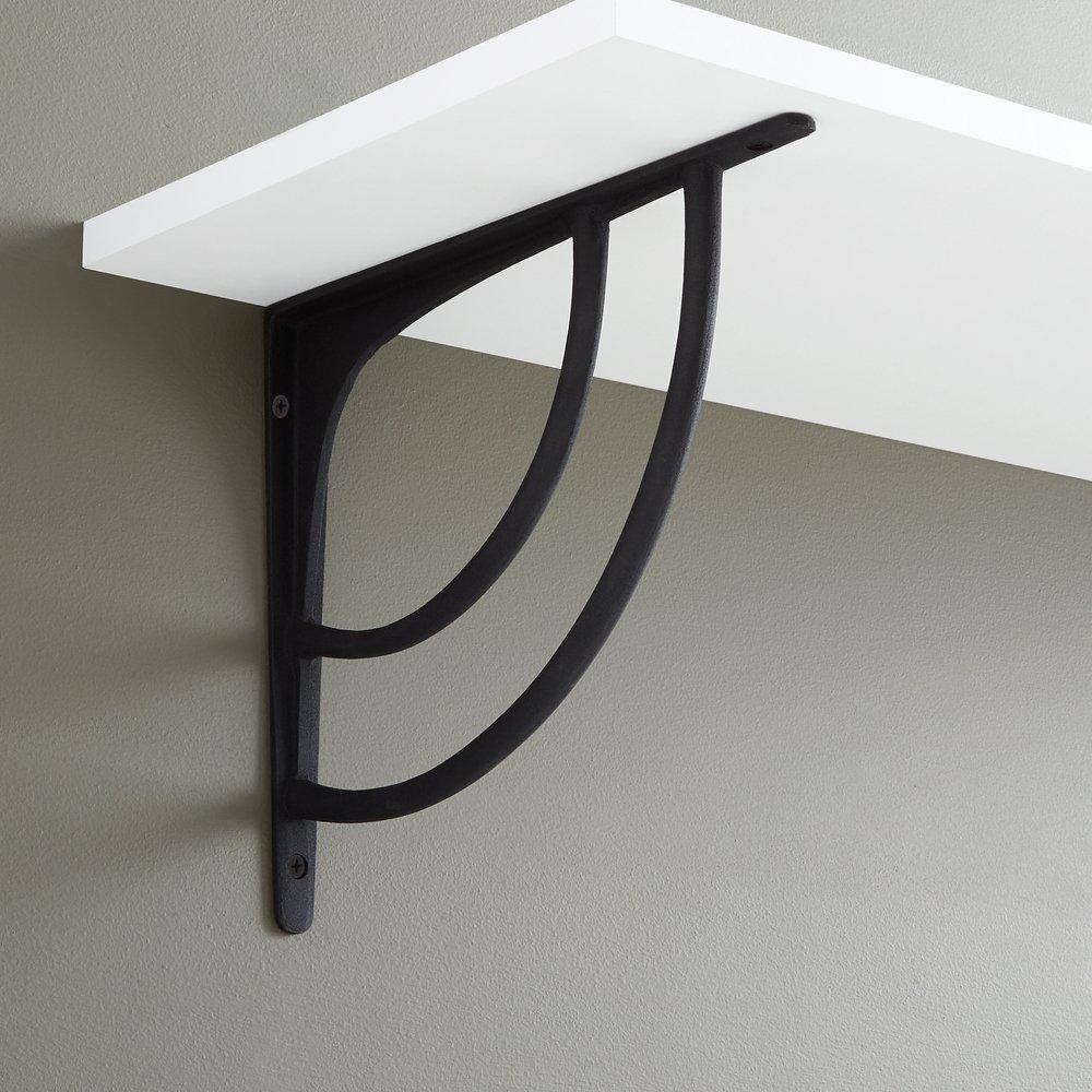Signature Hardware Black Powder Coat 8 in. Cast Iron Shelf Bracket 