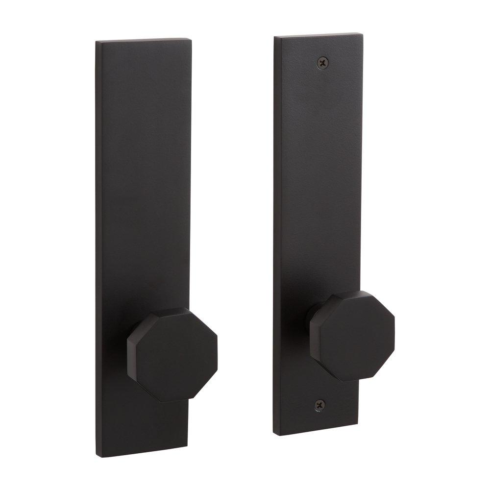 Signature Hardware Satin Black Solid Brass Dummy Entrance Door Set Knob in Satin Black 