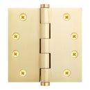 Signature Hardware Satin Brass 4 in. Solid Brass Mortise Door Hinge 