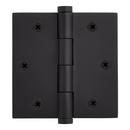3-1/2 in. Solid Brass Mortise Door Hinge in Satin Black