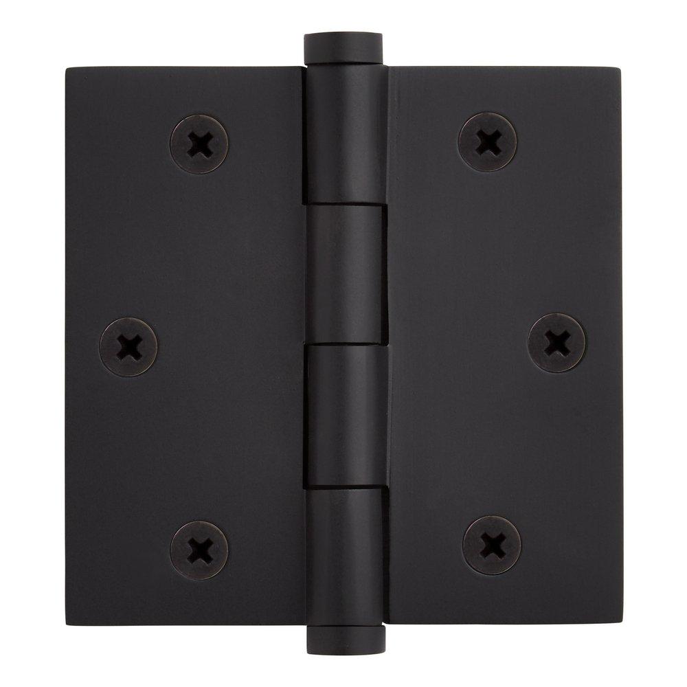 Signature Hardware Satin Black 3-1/2 in. Solid Brass Mortise Door Hinge 