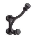 Signature Hardware Satin Black Solid Brass Double Coat Hook 