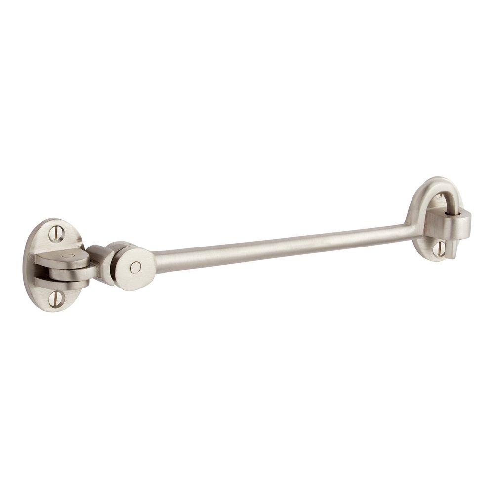 Signature Hardware Brushed Nickel 8-1/2 x 1-1/2 in. Solid Brass Cabin Door Hook in Brushed Nickel 
