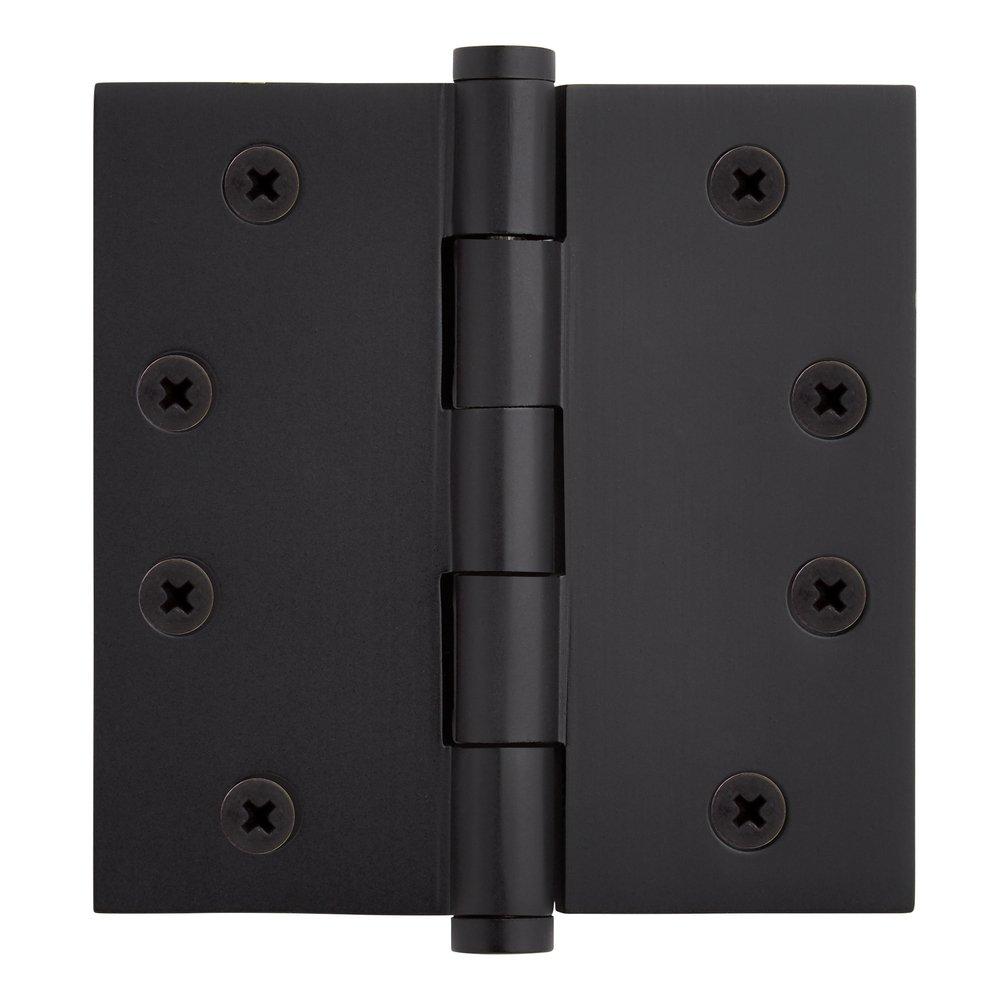 Signature Hardware Satin Black 4 in. Solid Brass Mortise Door Hinge 