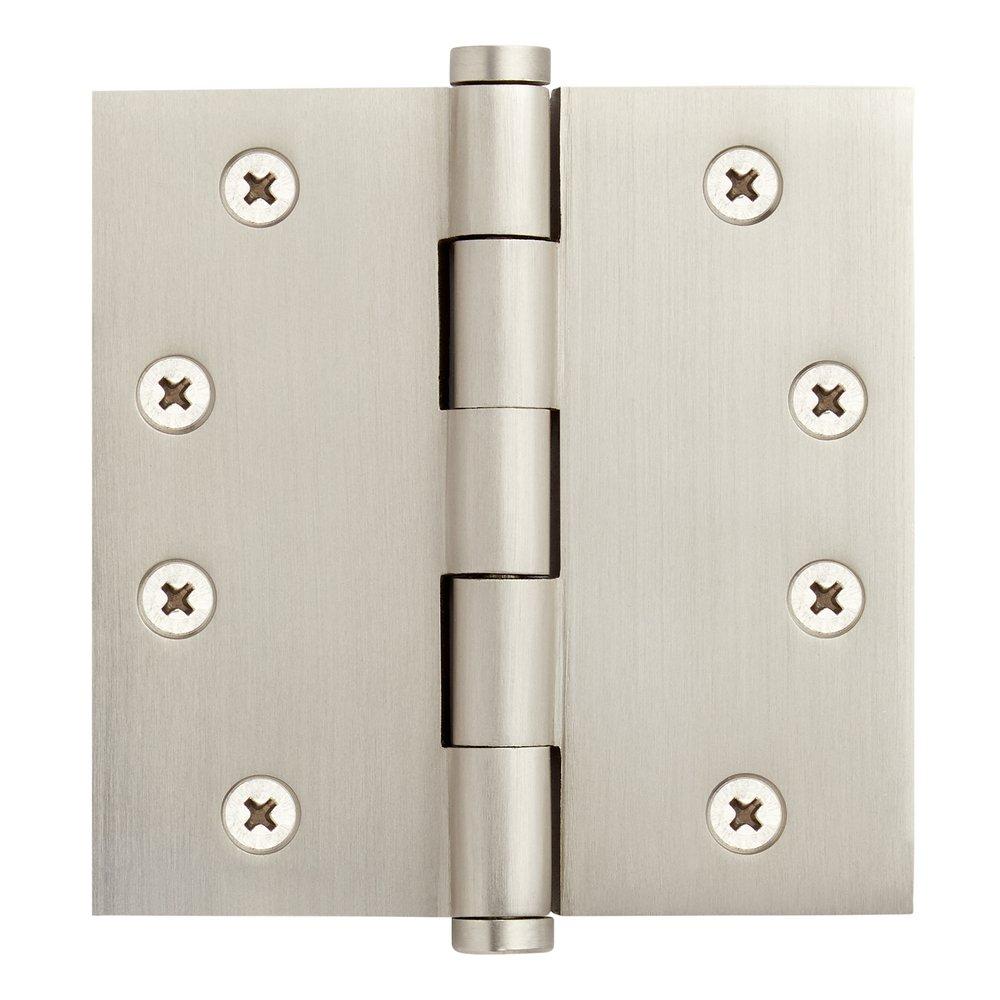 Signature Hardware Brushed Nickel 4 in. Solid Brass Mortise Door Hinge 