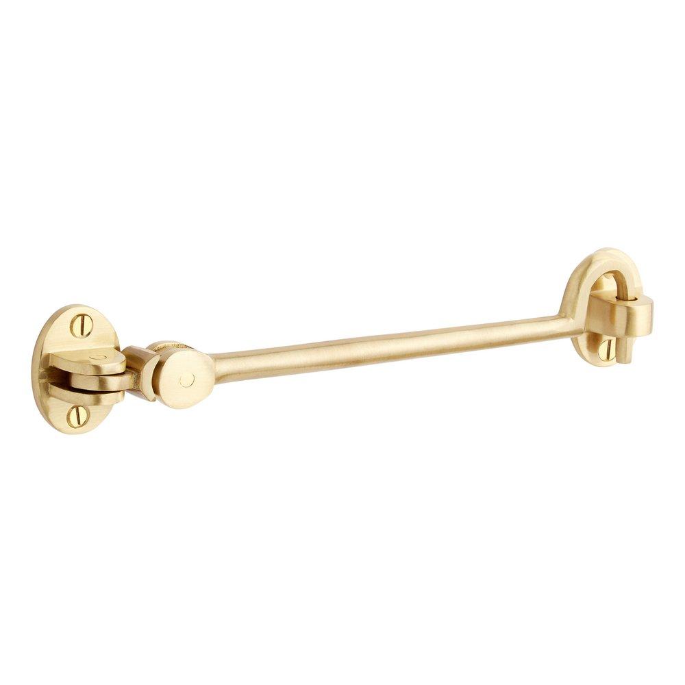 Signature Hardware Satin Brass 8-1/2 x 1-1/2 in. Solid Brass Cabin Door Hook in Satin Brass 