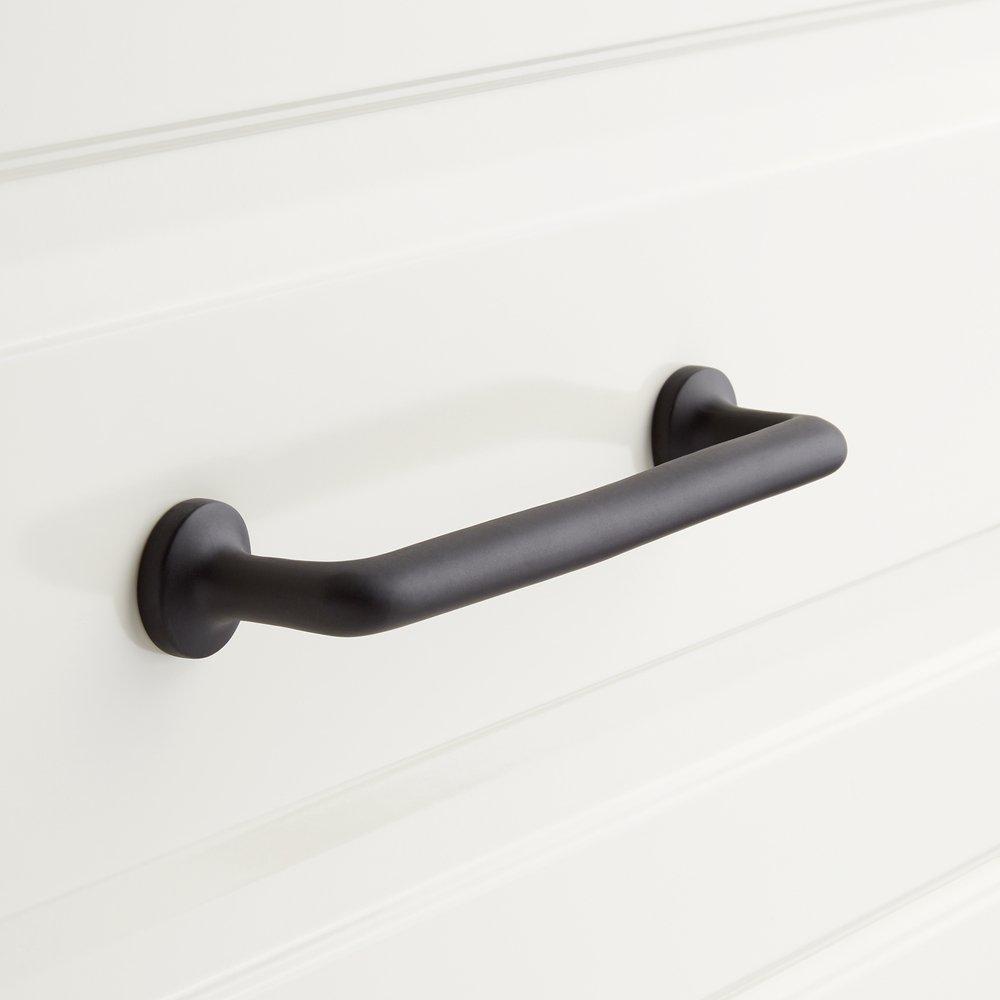 Signature Hardware Satin Black 7 in. Solid Brass Cabinet Pull 