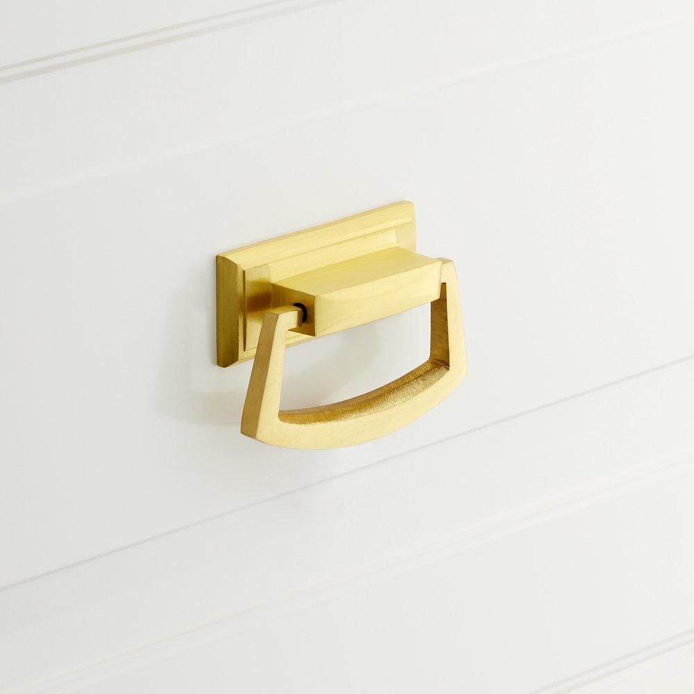 Signature Hardware Brushed Brass 2-1/2 in. Solid Brass Drop Bale Pull 