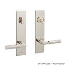 Brass Handle Entrance Door Set Lever in Polished Nickel