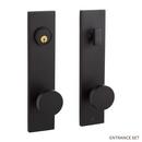 Signature Hardware Satin Black Solid Brass Entrance Door Set Round Knob 
