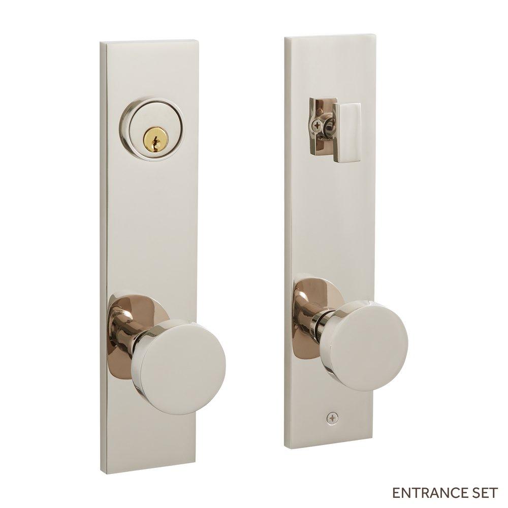 Signature Hardware Polished Nickel Solid Brass Entrance Door Set Round Knob 