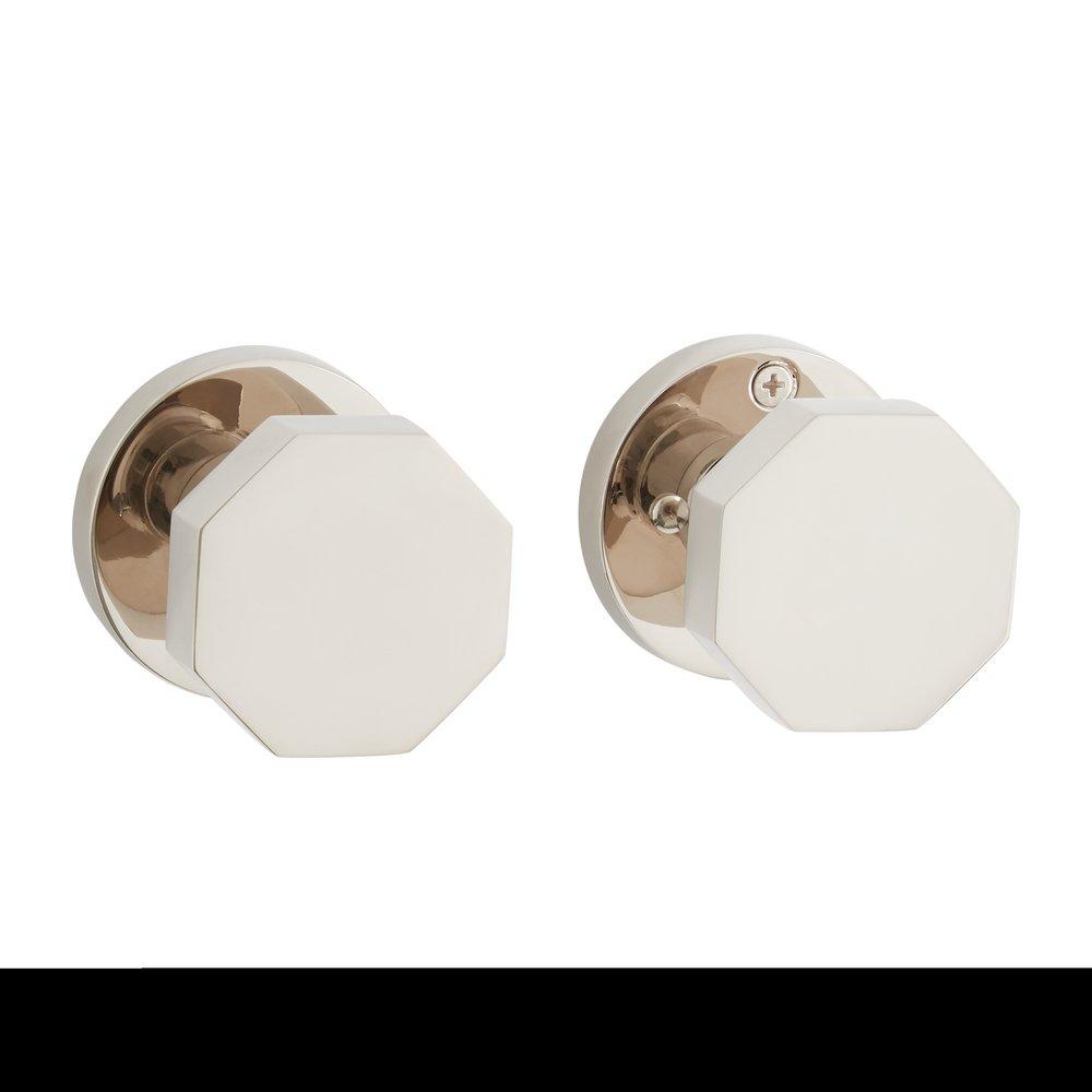 Signature Hardware Polished Nickel Solid Brass Privacy Interior Door Set Knob in Polished Nickel 