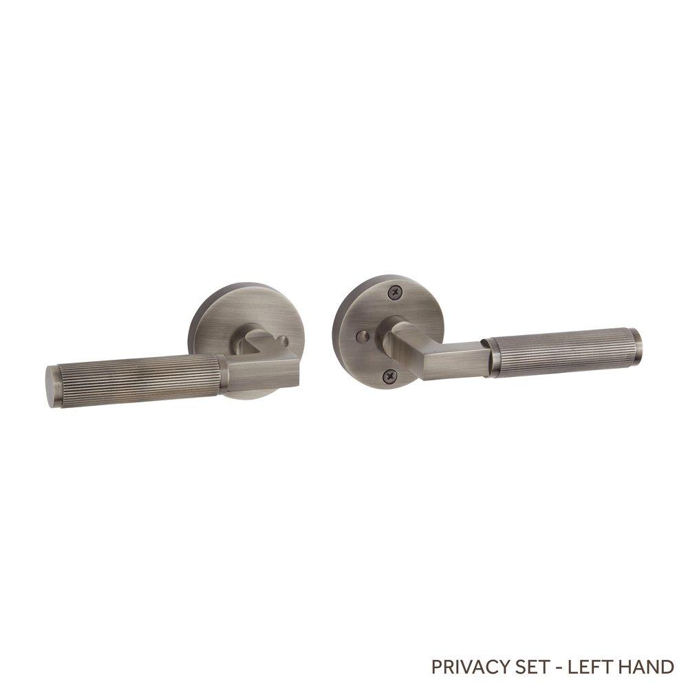 Signature Hardware Antique Nickel Left Hand Privacy Interior Door Set Lever in Antique Nickel 