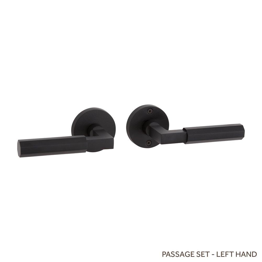 Signature Hardware Satin Black Passage Interior Door Set Lever in Satin Black 
