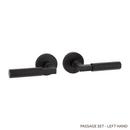 Brass Handle Passage Interior Door Set Lever in Satin Black
