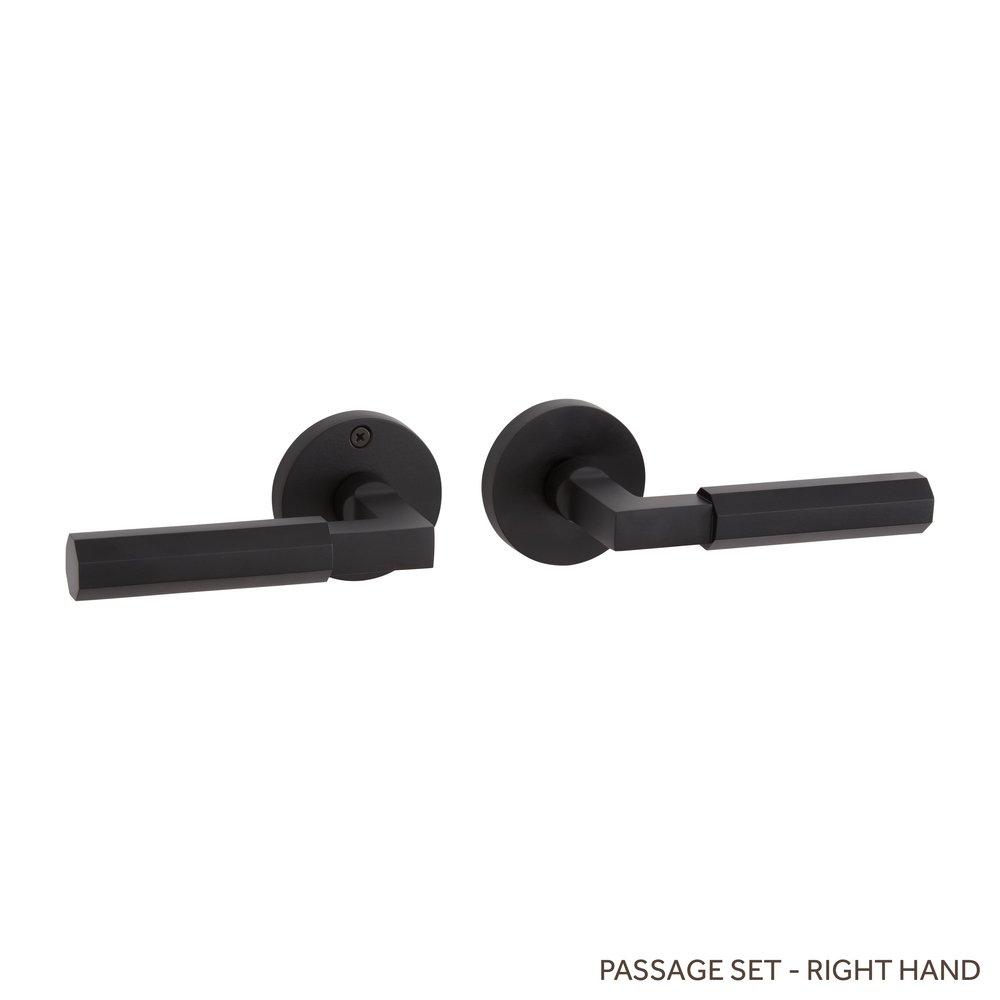 Signature Hardware Satin Black Passage Interior Door Set Lever in Satin Black 