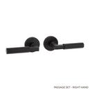 Brass Handle Passage Interior Door Set Lever in Satin Black