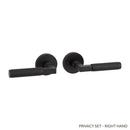 Brass Handle Right Hand Privacy Interior Door Set Lever in Satin Black