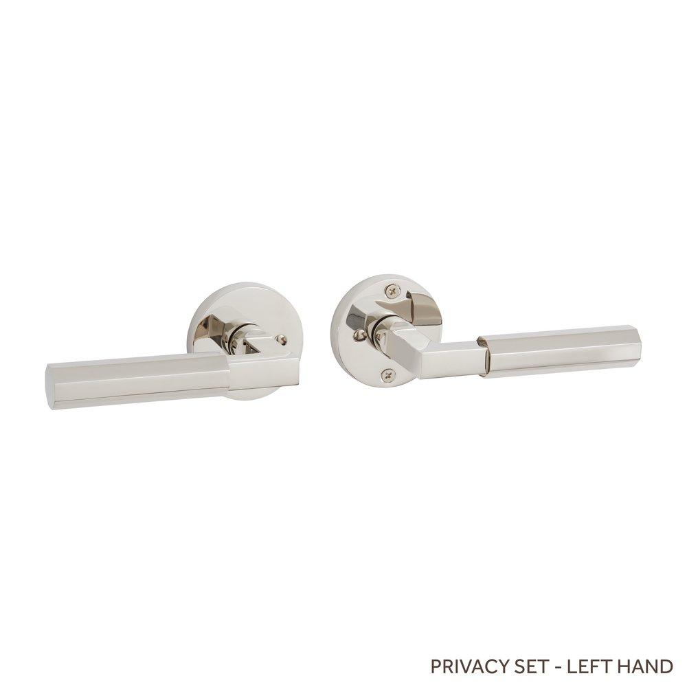 Signature Hardware Polished Nickel Privacy Interior Door Set Lever in Polished Nickel 