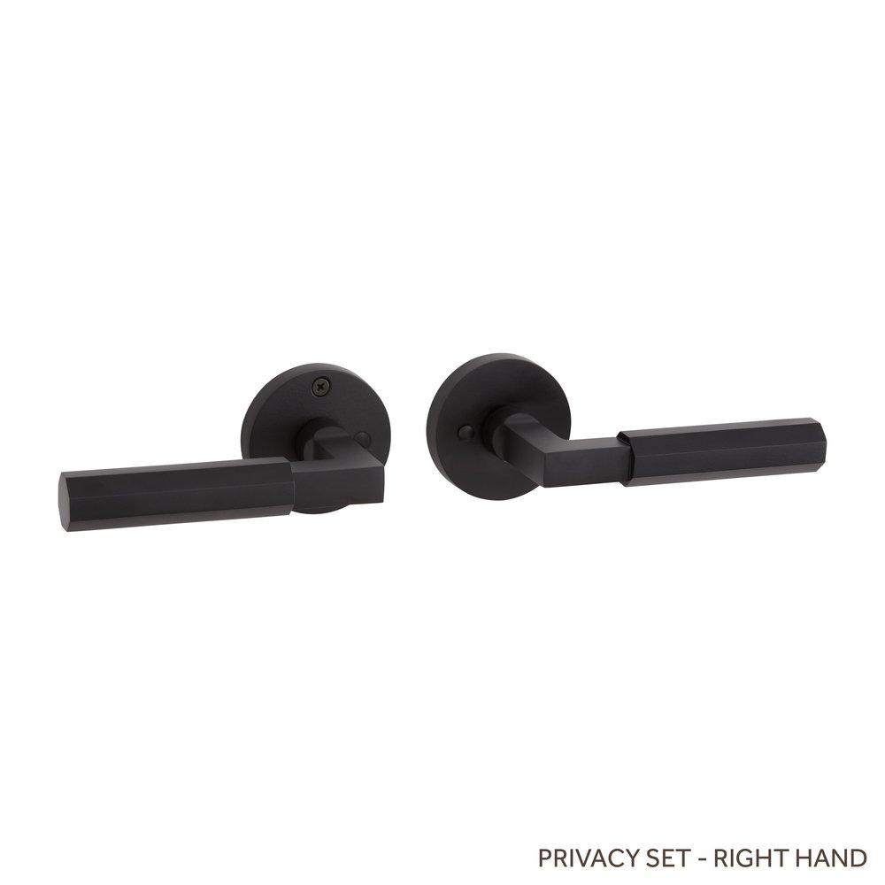 Signature Hardware Satin Black Privacy Interior Door Set Lever in Satin Black 