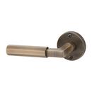 Brass Handle Left Hand Dummy Interior Door Set Lever in Antique Brass