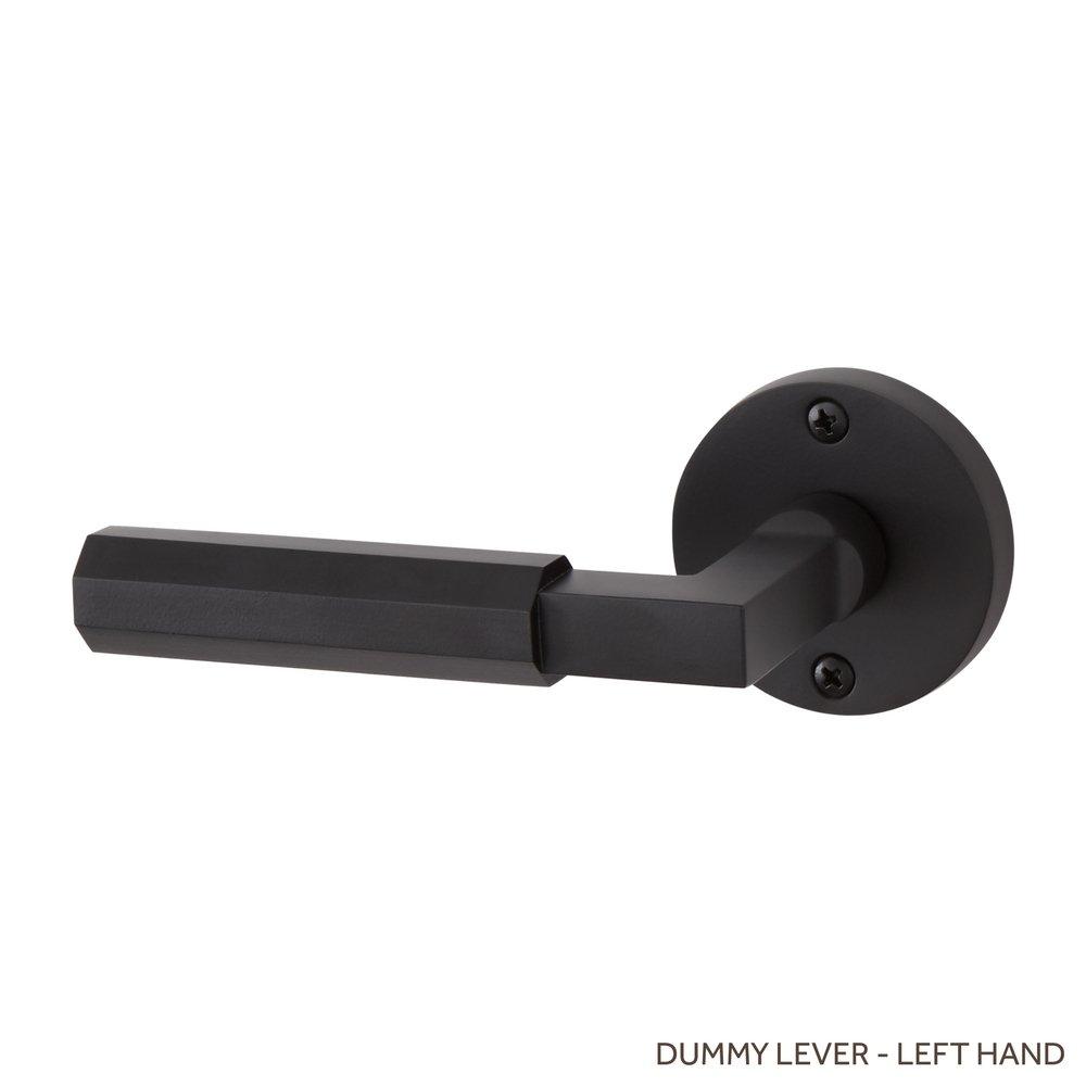 Signature Hardware Satin Black Left Hand Dummy Interior Door Set Lever in Satin Black 