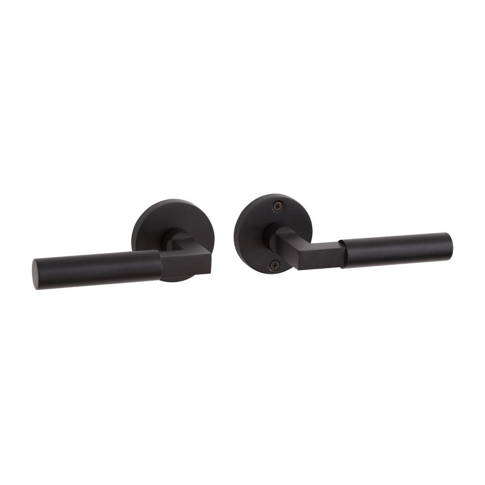 Signature Hardware Satin Black Passage Interior Door Set Lever in Satin Black 
