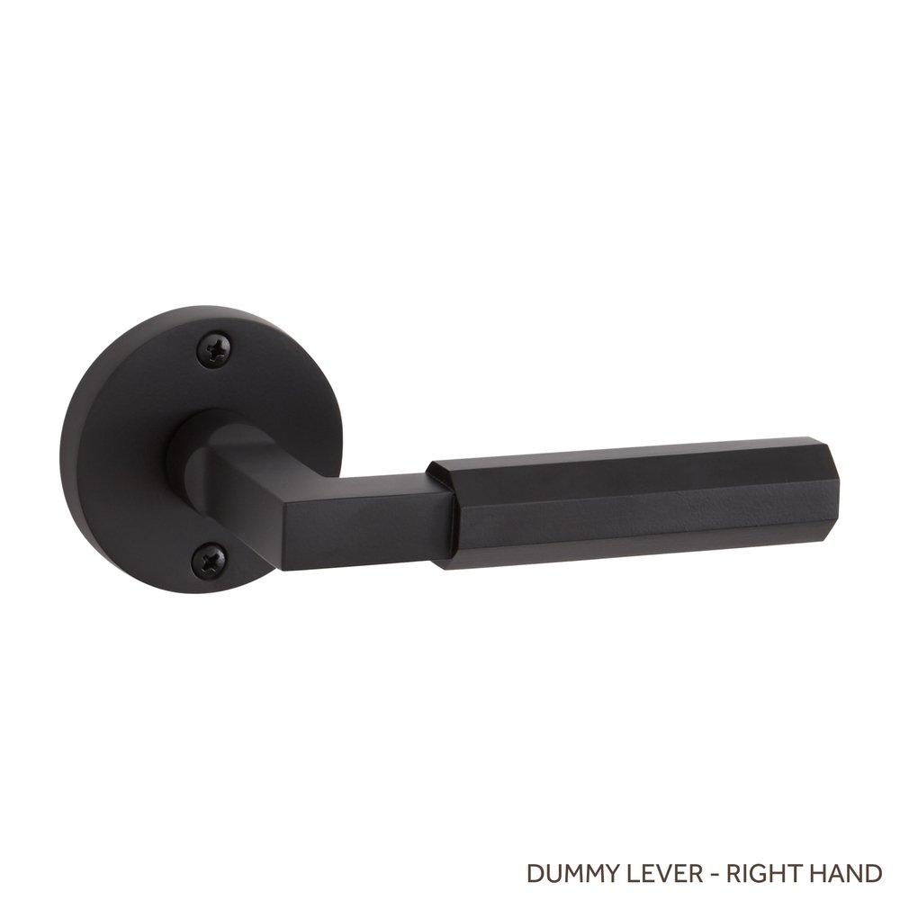 Signature Hardware Satin Black Right Hand Dummy Interior Door Set Lever in Satin Black 