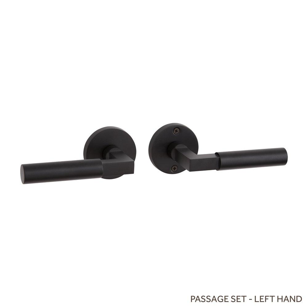 Signature Hardware Satin Black Passage Interior Door Set Lever in Satin Black 