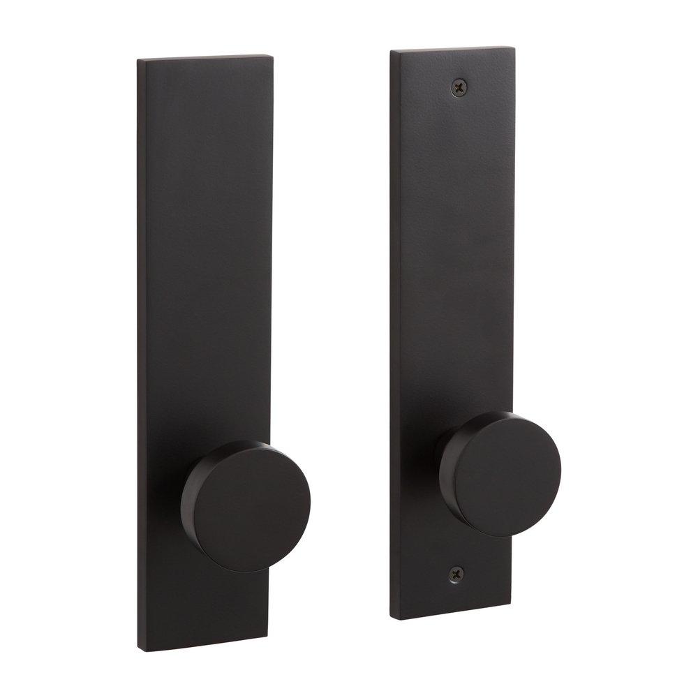 Signature Hardware Satin Black Solid Brass Dummy Entrance Door Set Knob in Satin Black 