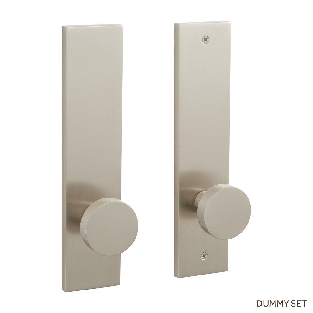 Signature Hardware Brushed Nickel Solid Brass Dummy Entrance Door Set Knob in Brushed Nickel 