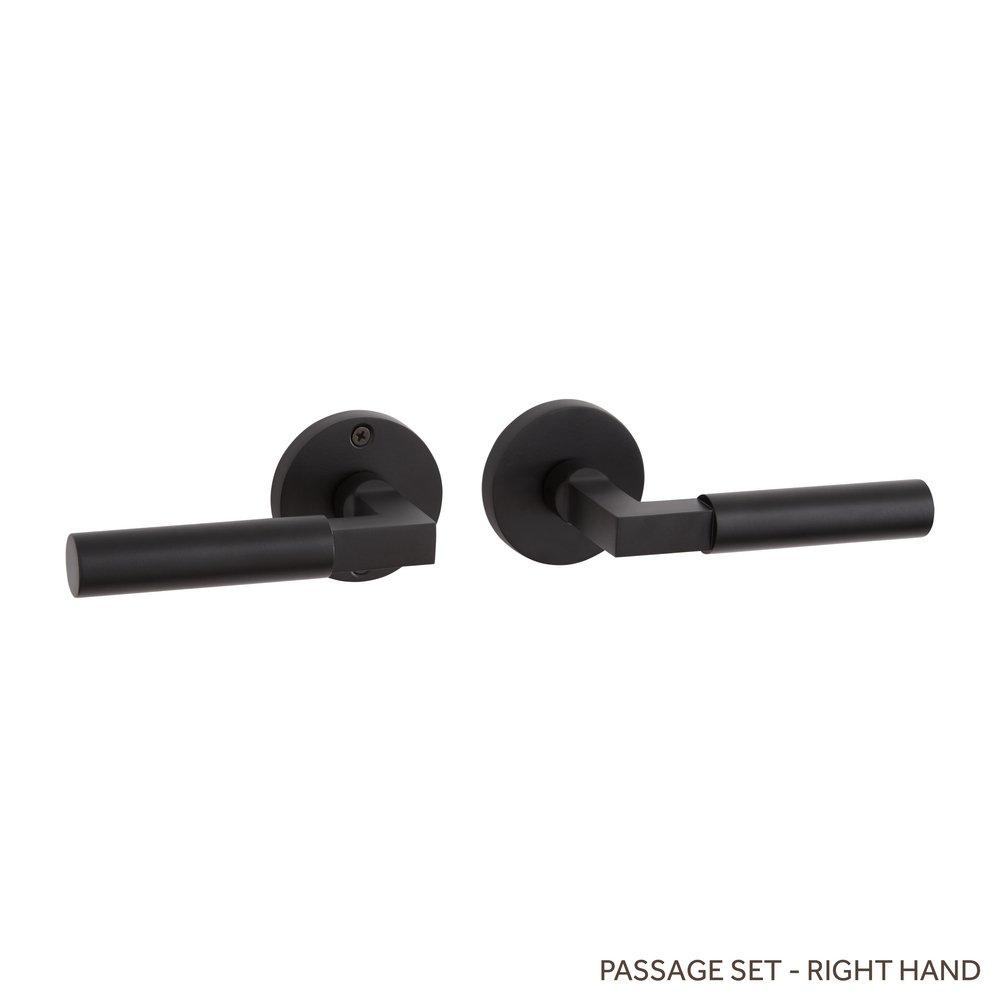 Signature Hardware Satin Black Passage Interior Door Set Lever in Satin Black 