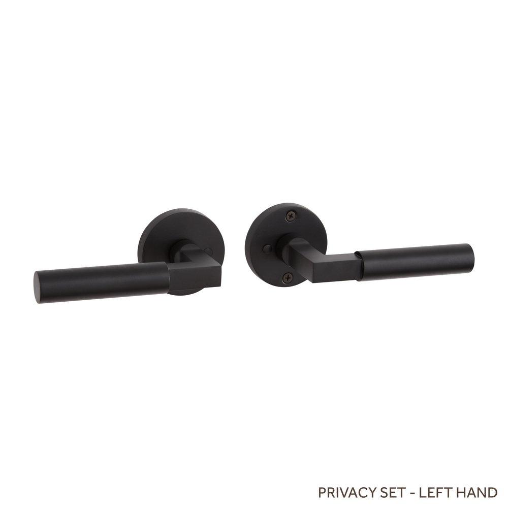 Signature Hardware Satin Black Privacy Interior Door Set Lever in Satin Black 