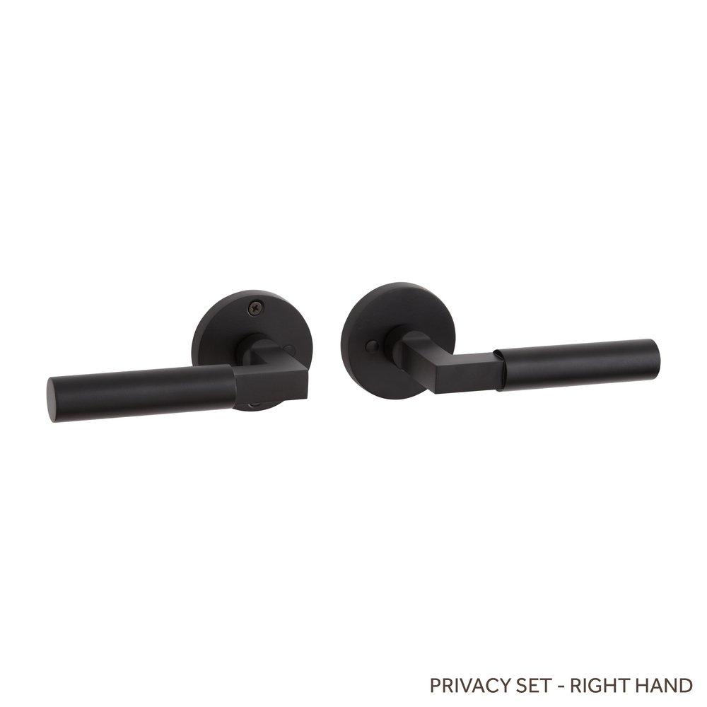 Signature Hardware Satin Black Privacy Interior Door Set Lever in Satin Black 