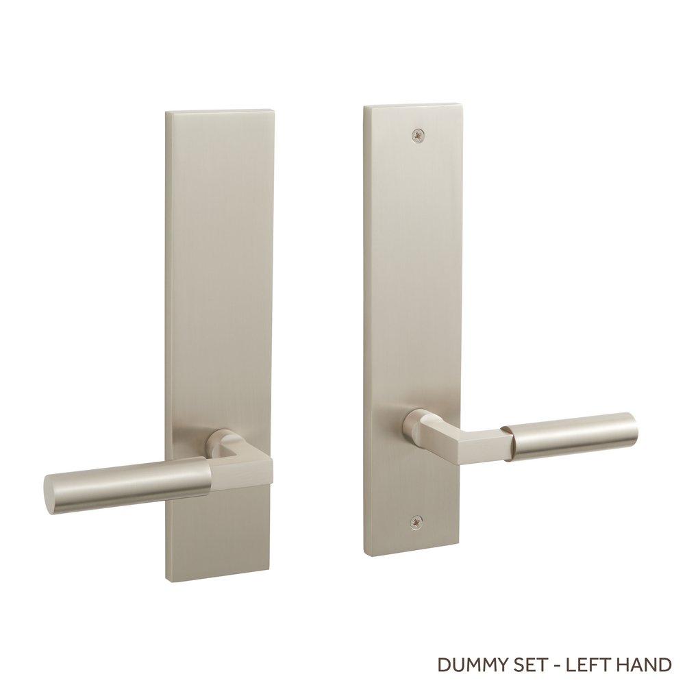 Signature Hardware Brushed Nickel Left Hand Dummy Entrance Door Set Lever in Brushed Nickel 