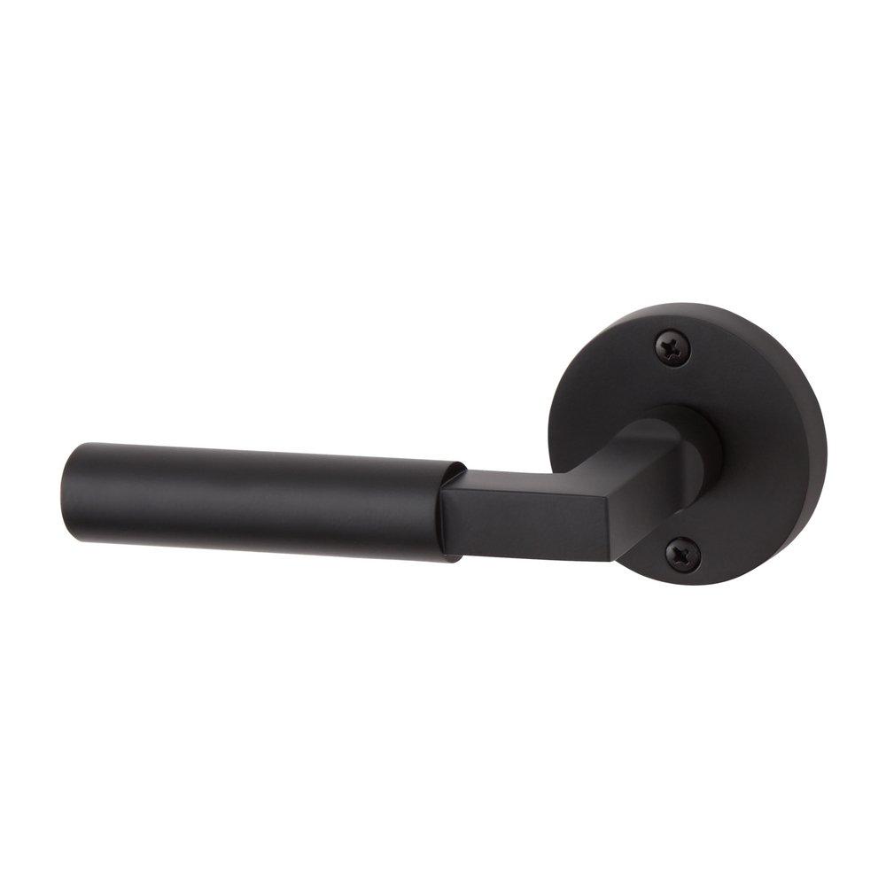 Signature Hardware Satin Black Left Hand Dummy Interior Door Set Lever in Satin Black 