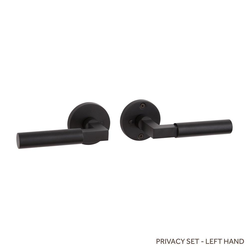 Signature Hardware Satin Black Privacy Interior Door Set Lever in Satin Black 